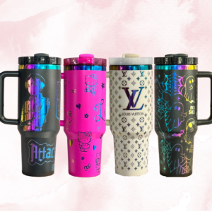 40oz Rainbow Stainless Steel Laser Engraved Tumblers