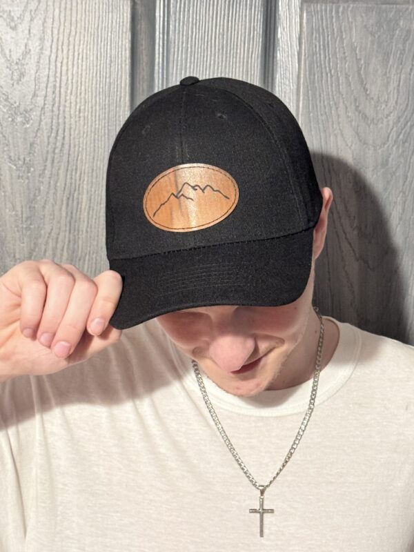 Custom Leatherette Hat Patch Baseball Caps - Image 3