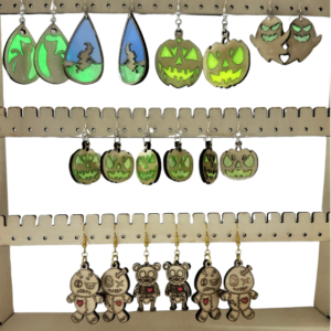 Halloween Wood and Resin Earrings