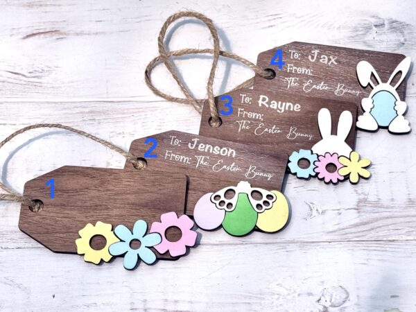 Custom Wood Easter Basket Gift Tags - Image 2