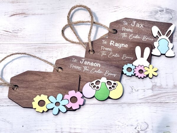 Custom Wood Easter Basket Gift Tags