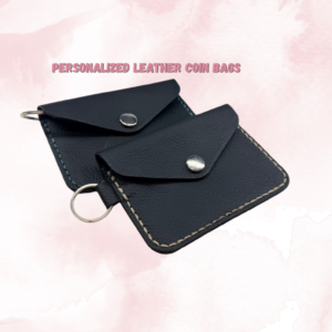 Personalized Leather Coin Bag Keychain – Custom Engraved Coin Pouch