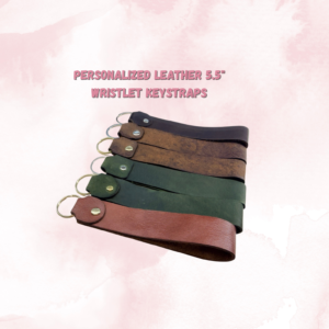 Personalized Leather 5.5" Wristlet Keystrap
