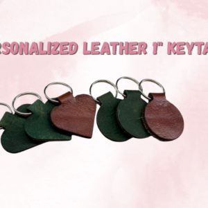 Personalized 1" Leather Key Tag