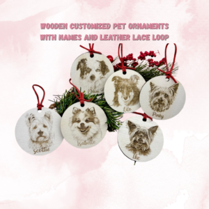 Custom Laser Engraved Pet Ornament – Personalized Wood Photo Ornament